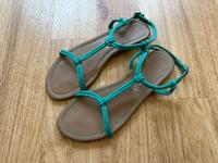 H&M Sandalen Gr.39 türkis flach schlicht Riemensandalen Riemchen Dortmund - Körne Vorschau