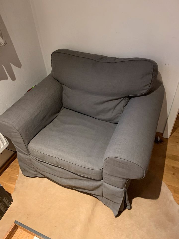 Neuwertiger Ikea Ektorp Sofa- Sessel in Grau. in Rottach-Egern