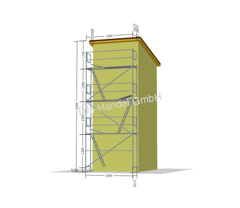 Baugerüst 26qm Durchstieg Gerüst AH=8,5m Fassadengerüst Rüstung in Murrhardt