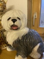 Keramik Hund Bobtail. Weiß/grau 35cm Bayern - Grassau Vorschau