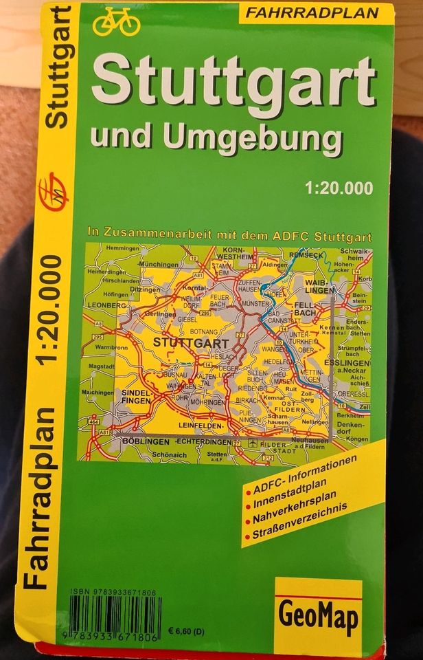 Kompass Karte Stuttgart und Umgebung + Fahrradplan in Sulzberg