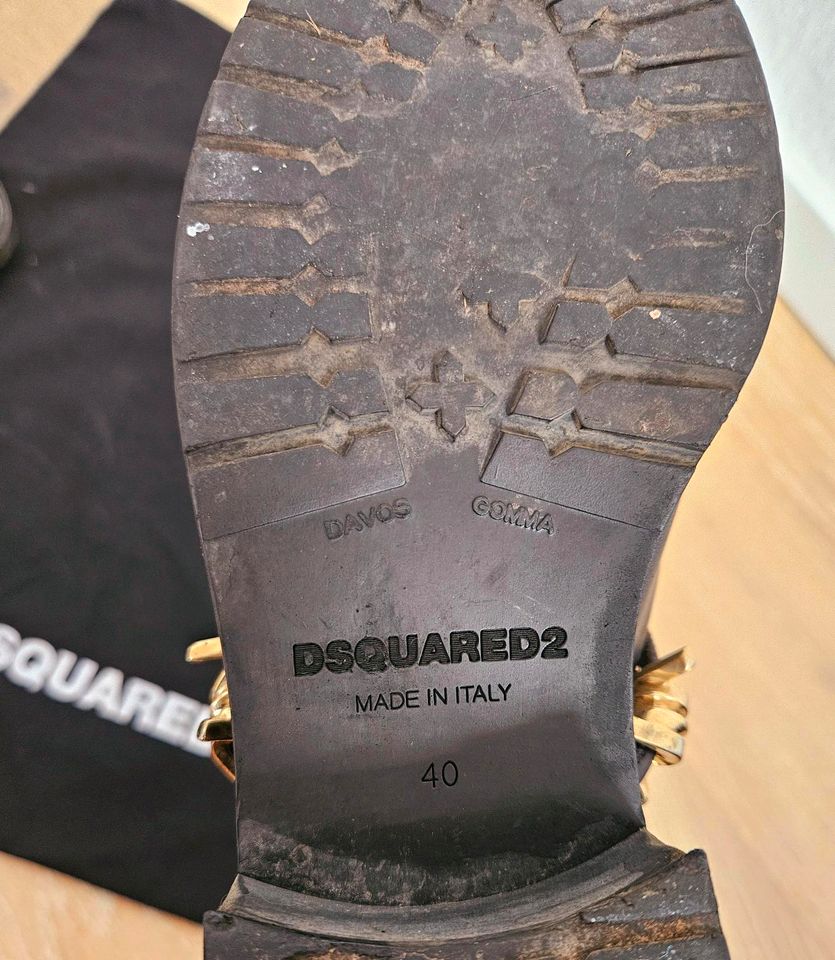 Dsquared2 Leder Stiefel Größe 40 Schwarz Schuhe in Garbsen