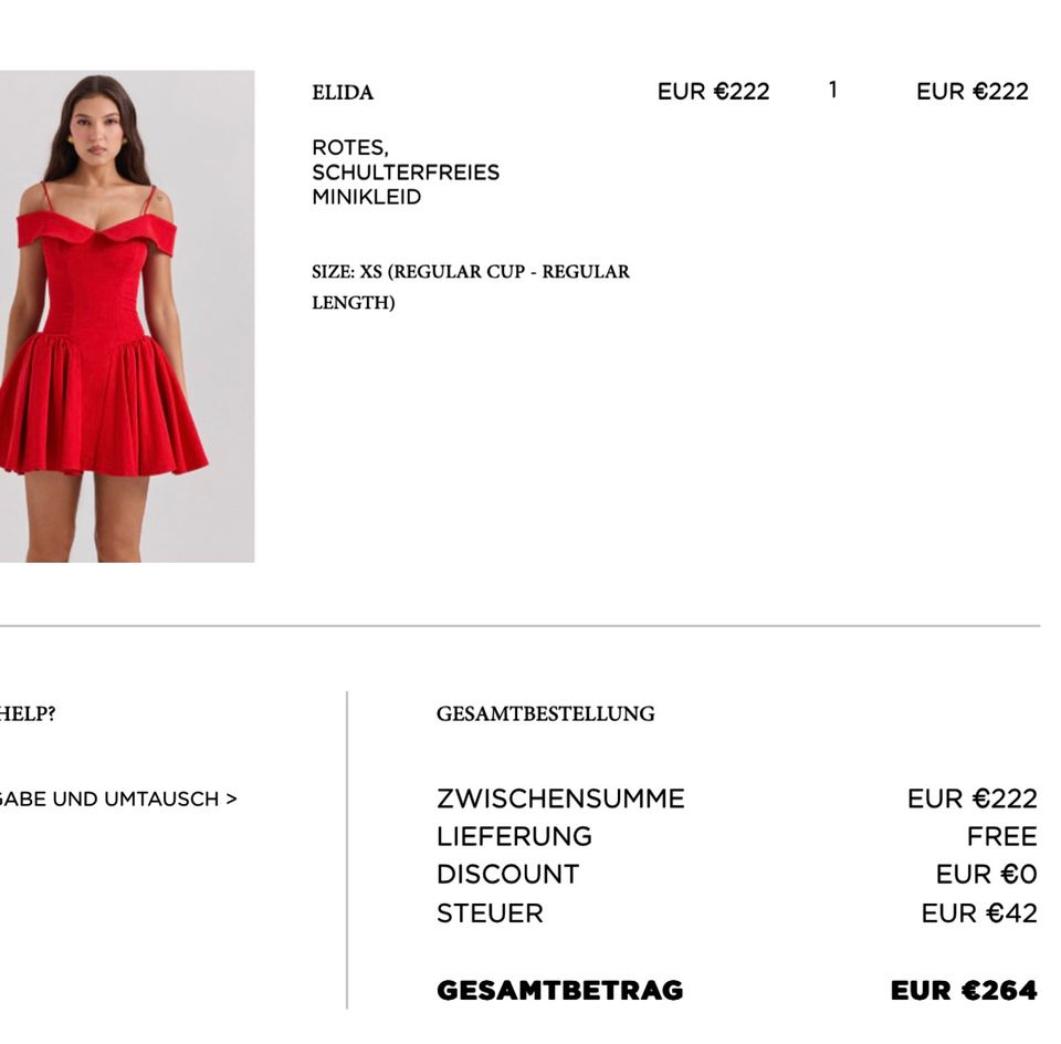 Rotes schulterfreies Minikleid von House of CB in Nürnberg (Mittelfr)