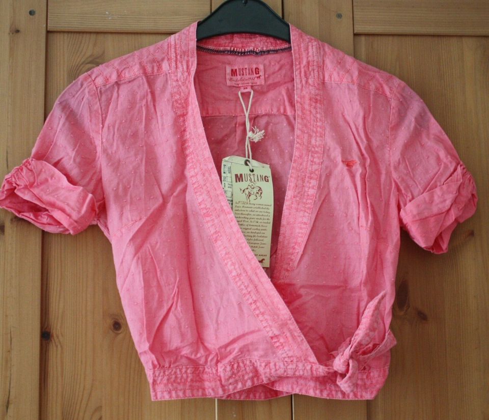 kurze Mustang Wickel-Bluse in pink - Size S - 100 % Baumwolle in Berlin