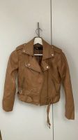 Zara braune Lederjacke Bikerjacke mit Gürtel wie neu Gr  XS Leipzig - Kleinzschocher Vorschau