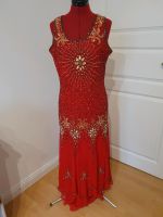 Abendkleid Seide Gr. XL rot bestickt Niedersachsen - Nottensdorf Vorschau