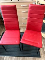 Stühle im 4er Set in Kunstleder Rot mit Metallfüssen Sachsen - Geringswalde Vorschau