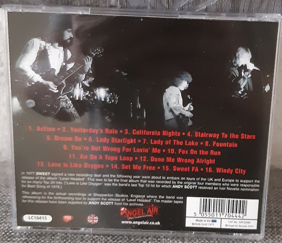 The Sweet Level Headed Tour Rehearsals 1977 CD Rare !!!!! in Berlin