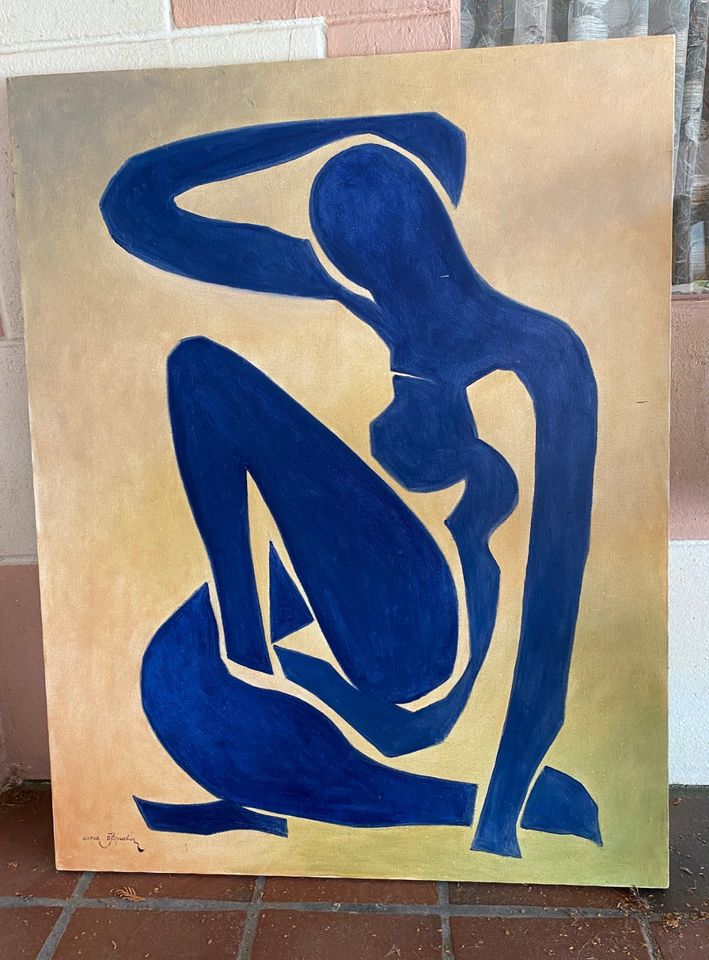 Ölbild auf Leinwand - Frau in blau in Detmold