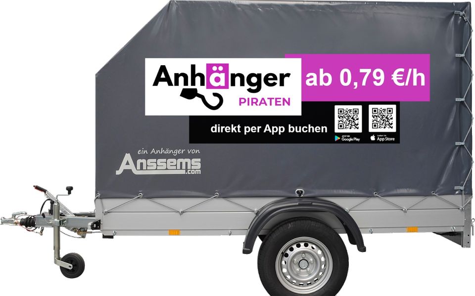 1300 kg Planenanhänger | Anhänger mieten per App in Lünen in Lünen