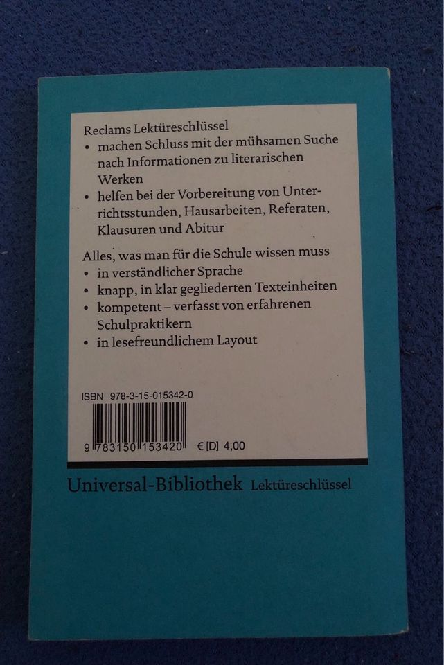 Reclam/Franz Kafka/Die Verwandlung/Lektüreschlüssel in Schotten