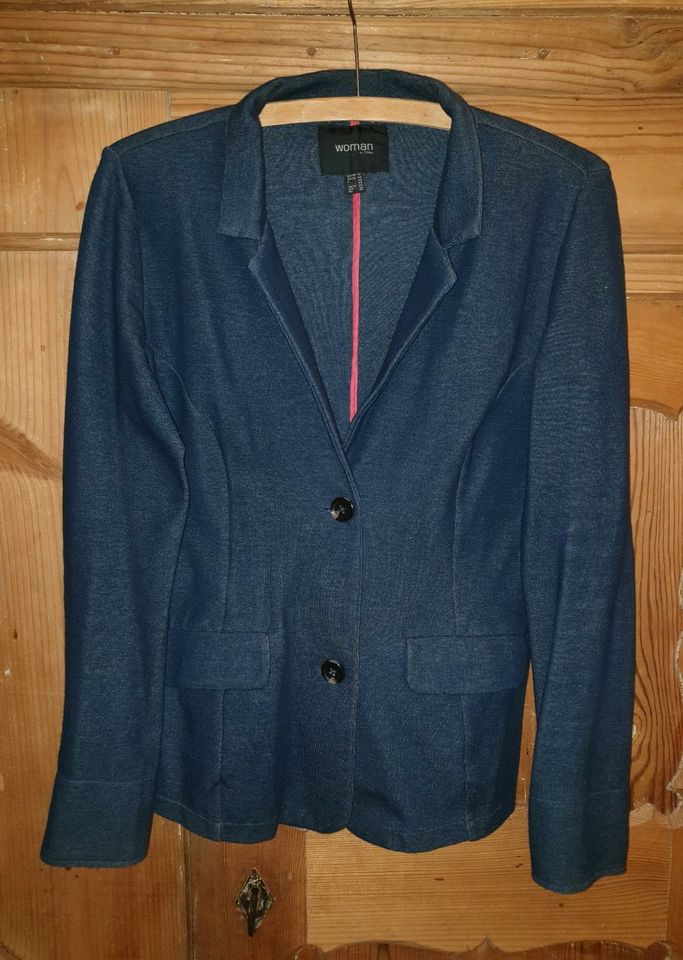 TCHIBO ♡ woman Sweatblazer 40 blau Bio Baumwolle Stretch Blazer in Mainz