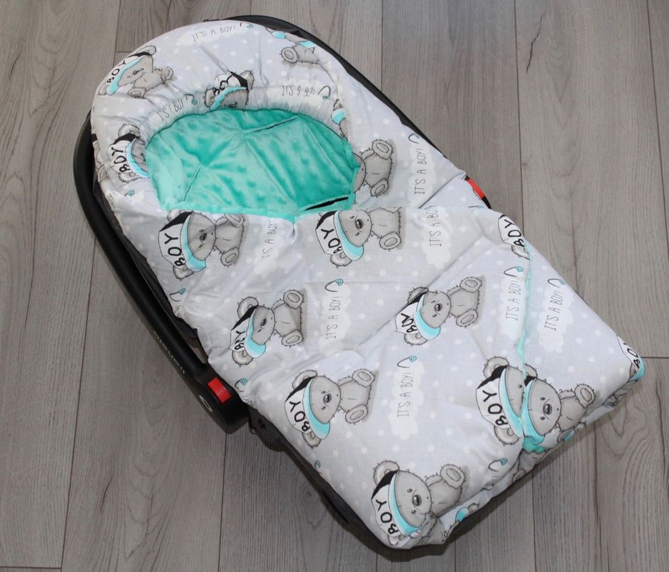 Einschlagdecke Puckdecke Babydecke für Babyschale Handmade Baby in Ahlen