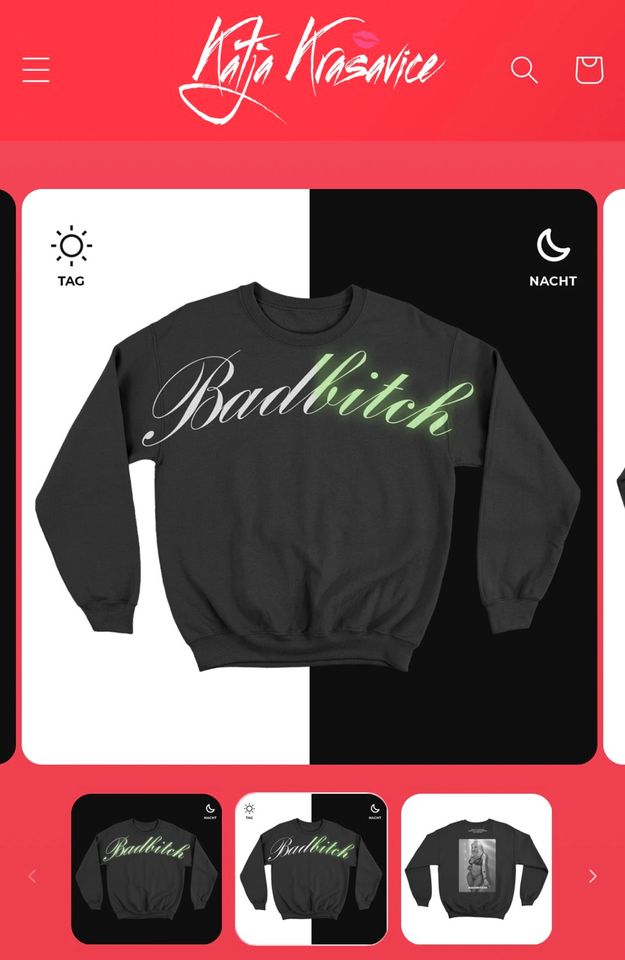 Katja Krasavice „BADBITCH“ Crewneck (glow in the dark) Hoodie in Eltville