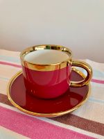 Tasse / Kaffeetasse mit Untertasse mit breitem Goldrand Nordrhein-Westfalen - Wesseling Vorschau