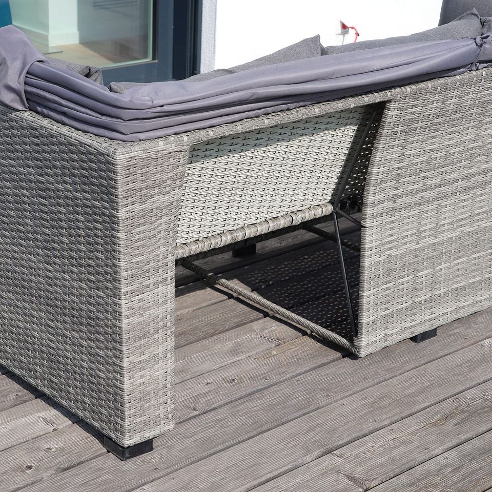 Sonneninsel Garten Rattan Lounge Set mit Sonnendach in Bremen