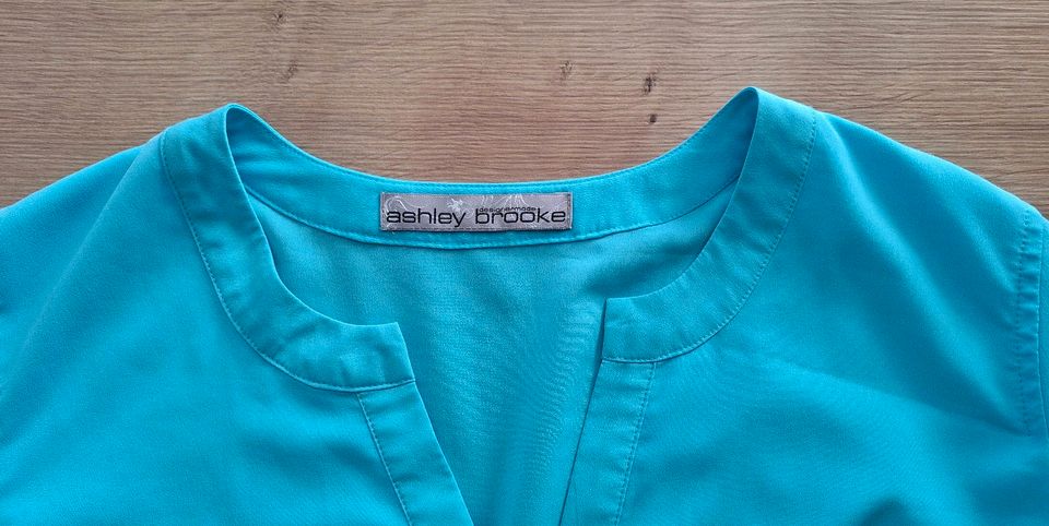 Ashley Brooke Long Bluse Langarm Größe  38 blau diagonale Schnitt in Edewecht