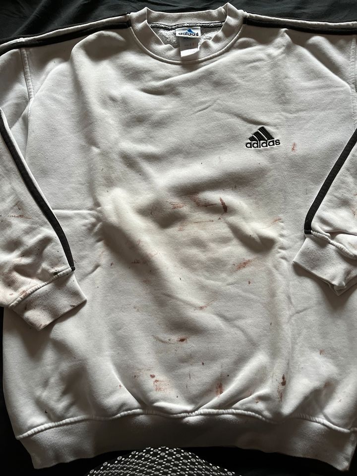 Herren Adidas Arbeitspullover weiß 2XL in Gemünden (Wohra)