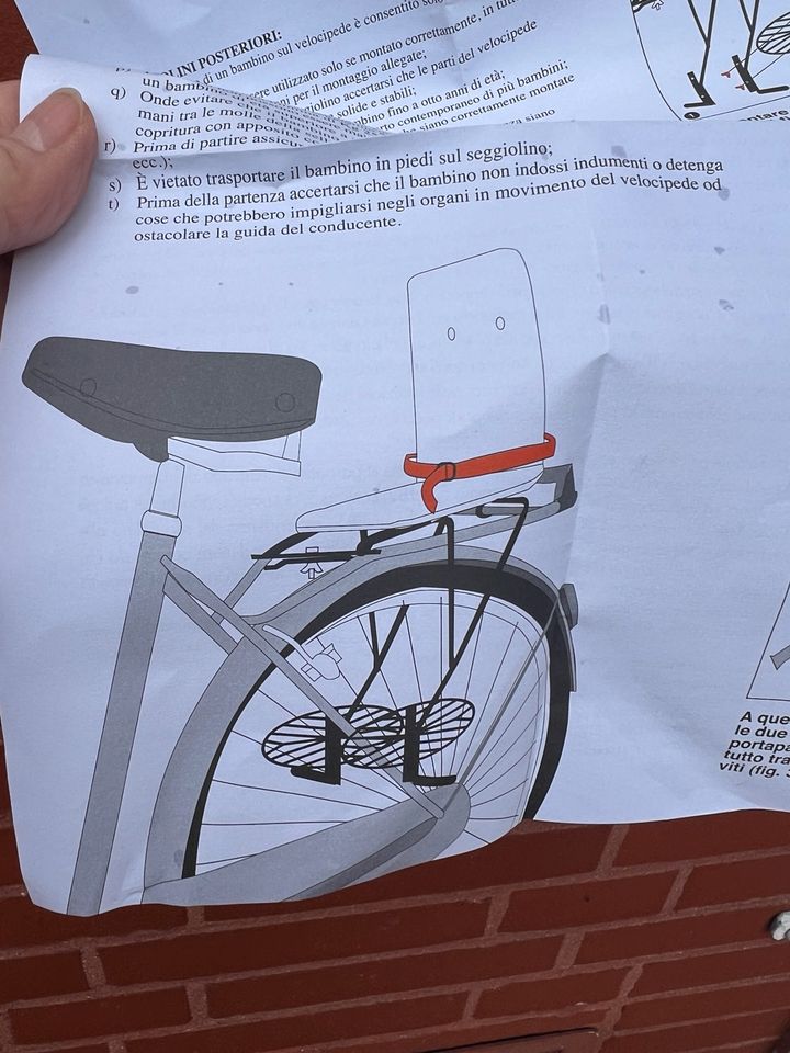 Fahrradsitz für größere Kinder in Fuldatal