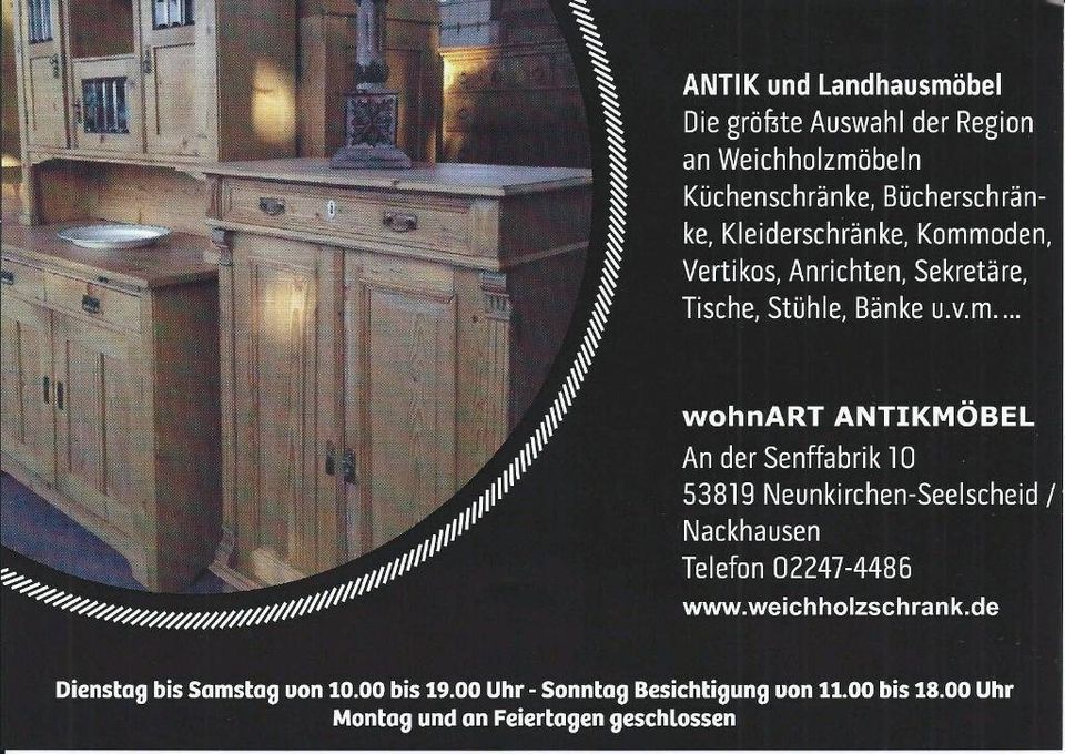 ★ ANTIK ★ Schöne kleine Kommode Sideboard Truhe Jugendstil ★ massiv ★ Weichholz ★ komplett restauriert von wohnART ANTIKMÖBEL in Neunkirchen-Seelscheid