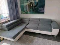 Sofa-Couch mit Schlaffunktion Wohnzimmercouch grau/weiß Bayern - Schwabach Vorschau