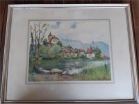 Landschafts-Aquarell/Lithographie von Künstler "Marc" Wandsbek - Hamburg Duvenstedt  Vorschau