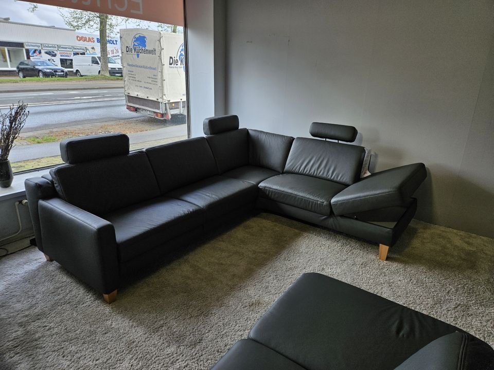 NEU ECHTLEDER Couch Wohnlandschaft Ledersofa 1x Motor Relaxsitz % in Bocholt