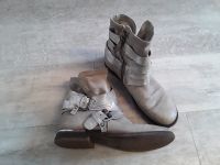 ☆☆Damen Stiefeletten Biker Boots 38 grau silber☆☆echtes Leder☆ Hessen - Fulda Vorschau