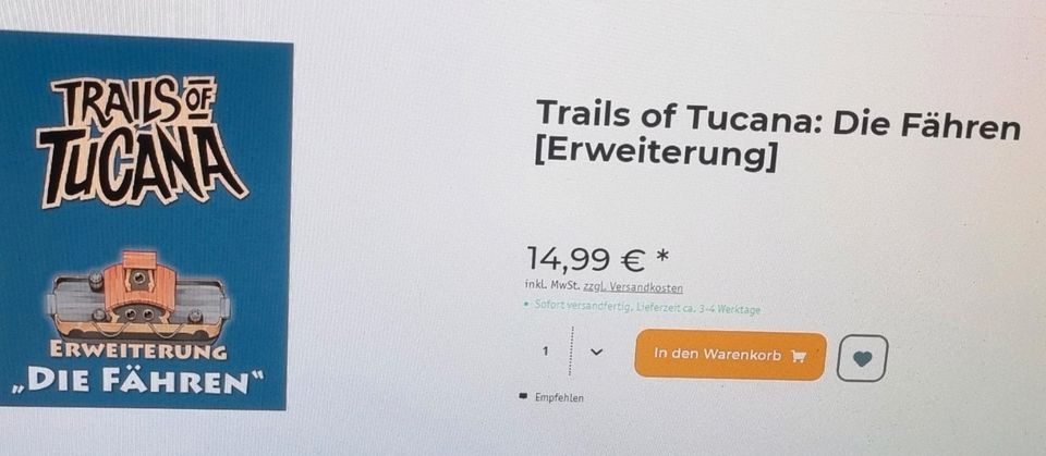 Trails of Tucana Flip & Write +Spielplan "Die Fähren-Erweiterung" in Weinheim