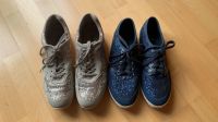 2 Paar Sneaker im Paket beige gold Gabor und blau Glitzer bpc 41 Nordrhein-Westfalen - Borchen Vorschau