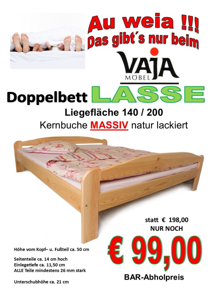 D-Bett "Lasse" NEU✨ 140/200 Fichte MASSIV zum HAMMERPREIS!!! in Hohenstein