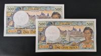 Banknoten Geldscheine Tahiti 2×500 Francs 1989 UNC Fortlaufend Bayern - Senden Vorschau