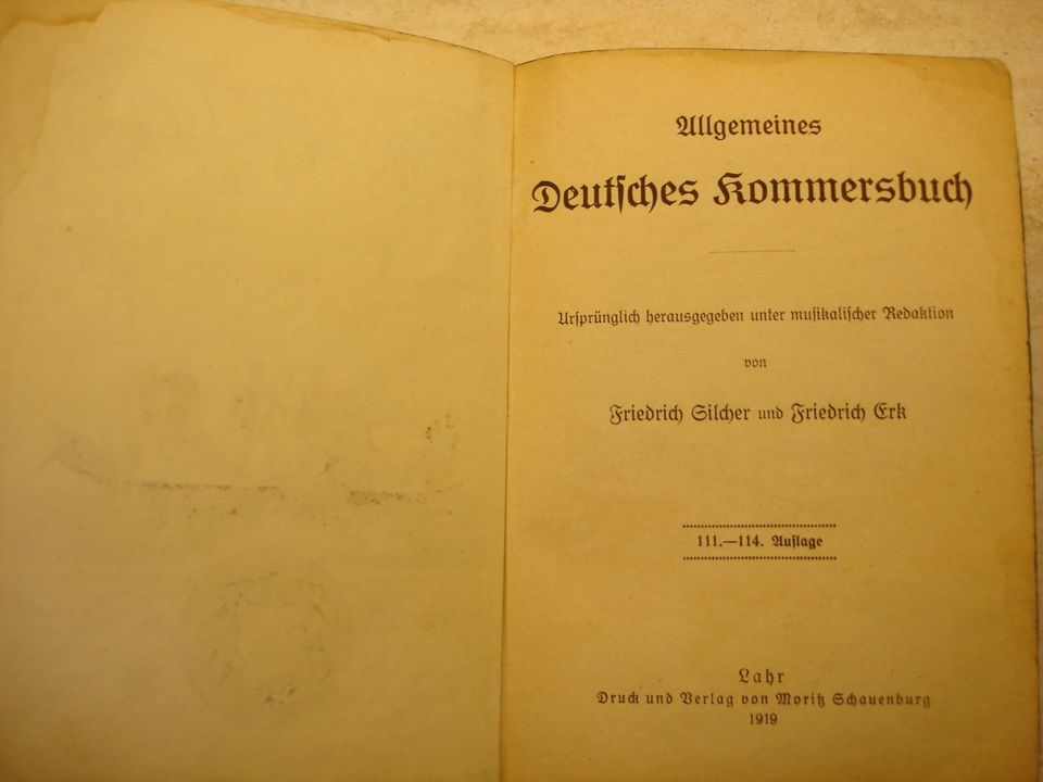 Allgemeines Deutsches Kommersbuch, 1919 in Steinfurt