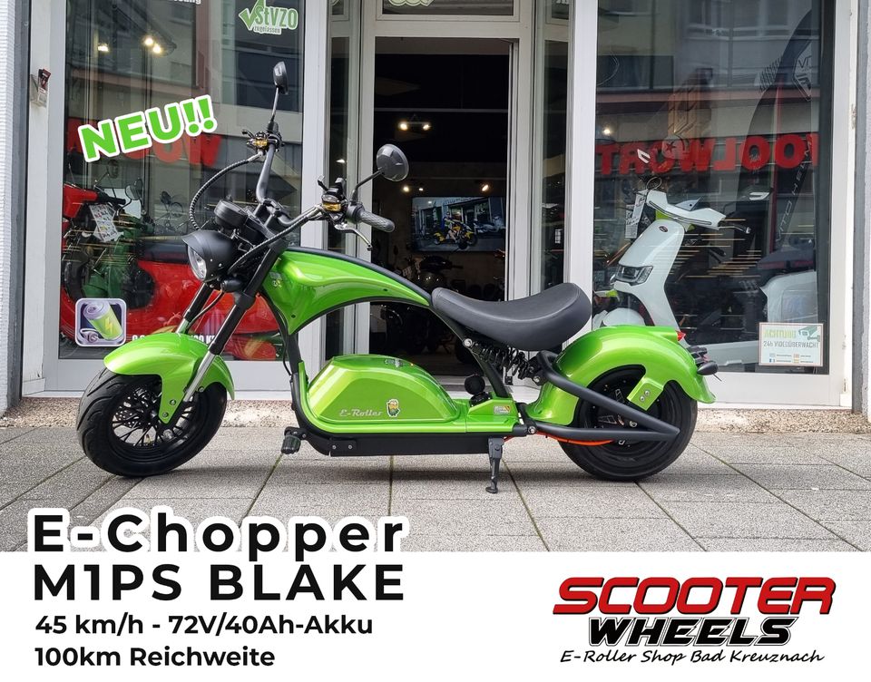 NEU⚡E-Chopper⚡ M1PS BLAKE⚡45 km/h⚡ 72V/40Ah-Akku⚡100km Reichweite in Bad Kreuznach