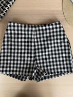 Shorts Hose Hahnentritt Karo kariert weiß tweed boucle struktur Baden-Württemberg - Heidelberg Vorschau