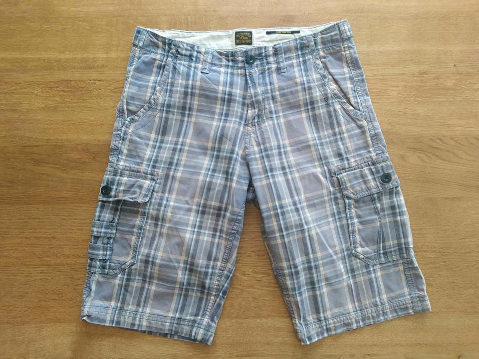 Herren Cargo Shorts Bermuda kariert s.Oliver 30 Tom Tailor BW 32 in Wartenberg