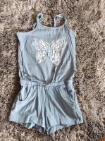 Jumpsuit 104 Schmetterling blau grau guter Zustand Hessen - Schöneck Vorschau