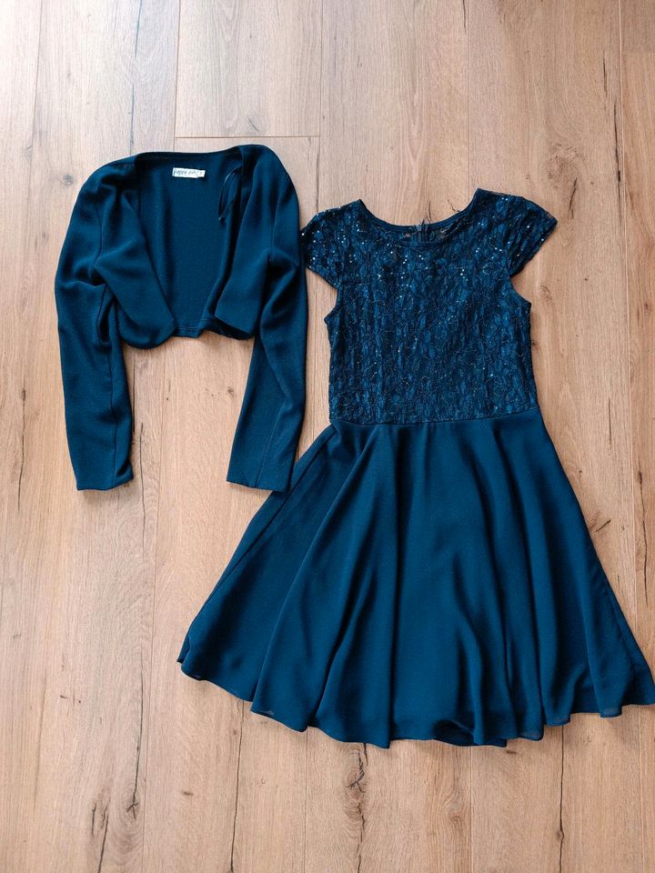 Kleid mit Bolero Gr. 146/152 blau festlicher Anlass HAPPY GIRL in Altenthann