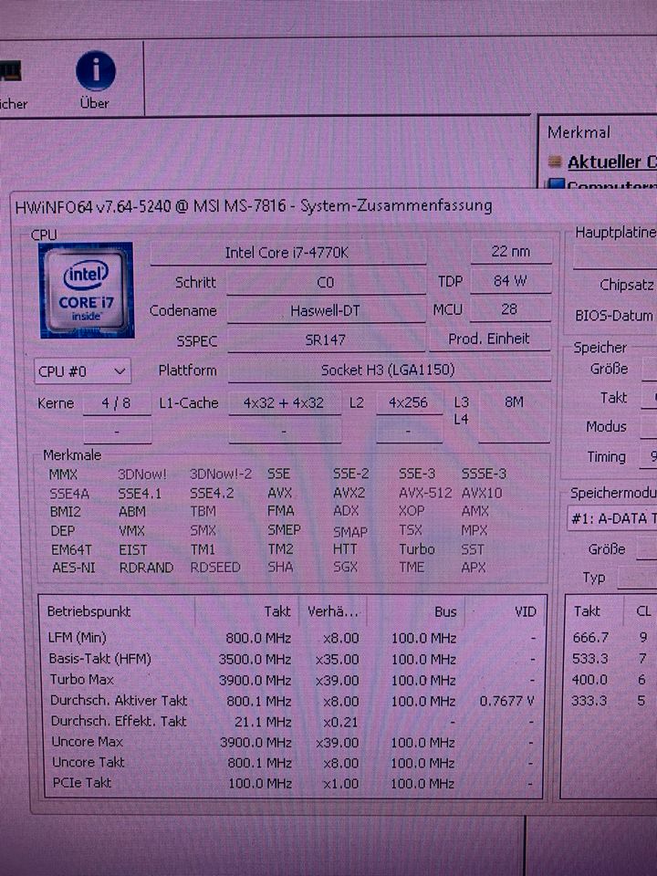 I7 4770K MSI Gaming in Zwingenberg