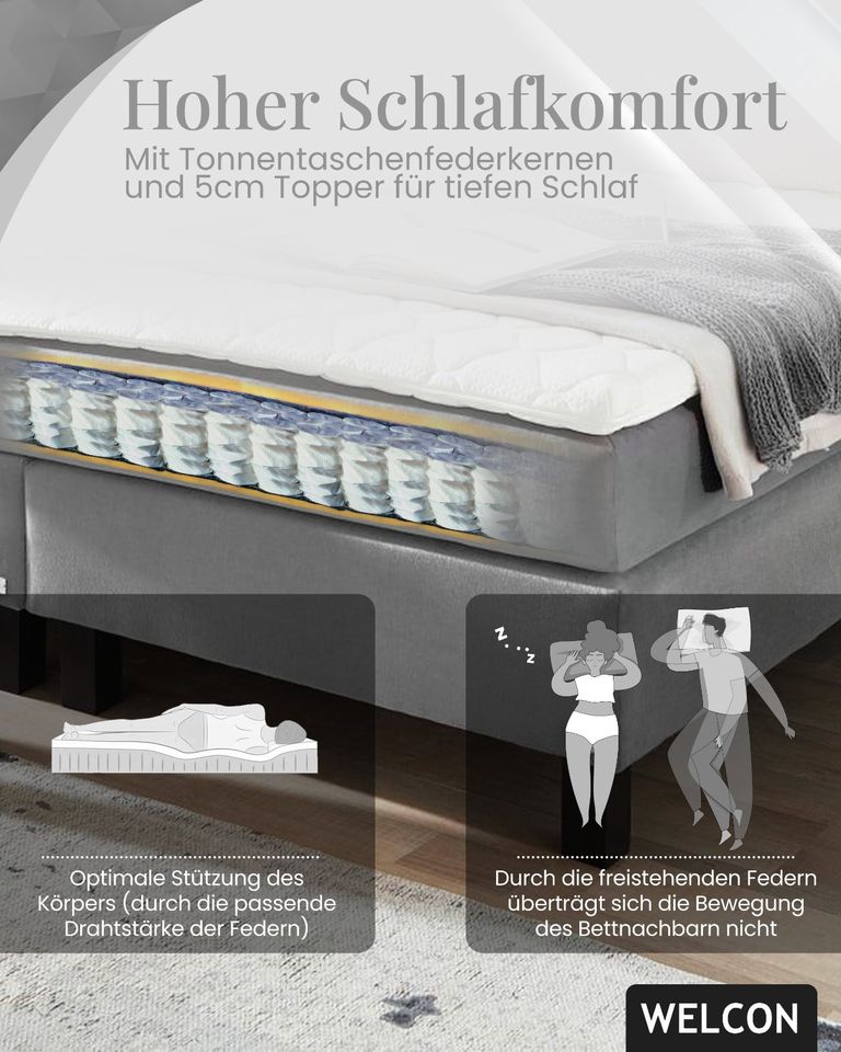 WELCON Rockstar® Boxspringbett 180x200 boxspringbettenshop24.de in Giesen