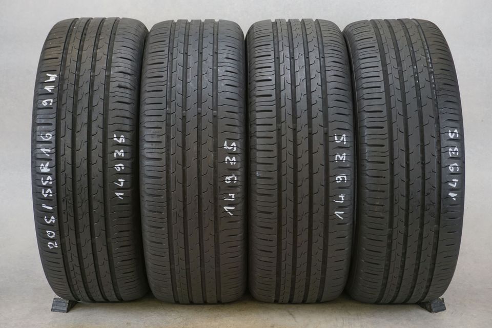 4 Sommerreifen 205 / 55 R 16 91 W Continental Eco Contact 6 6,5mm in Hattenhofen