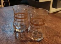 2 Tee Gläser schwarzer grüner türkischer Chai Glas gold Mitte - Wedding Vorschau