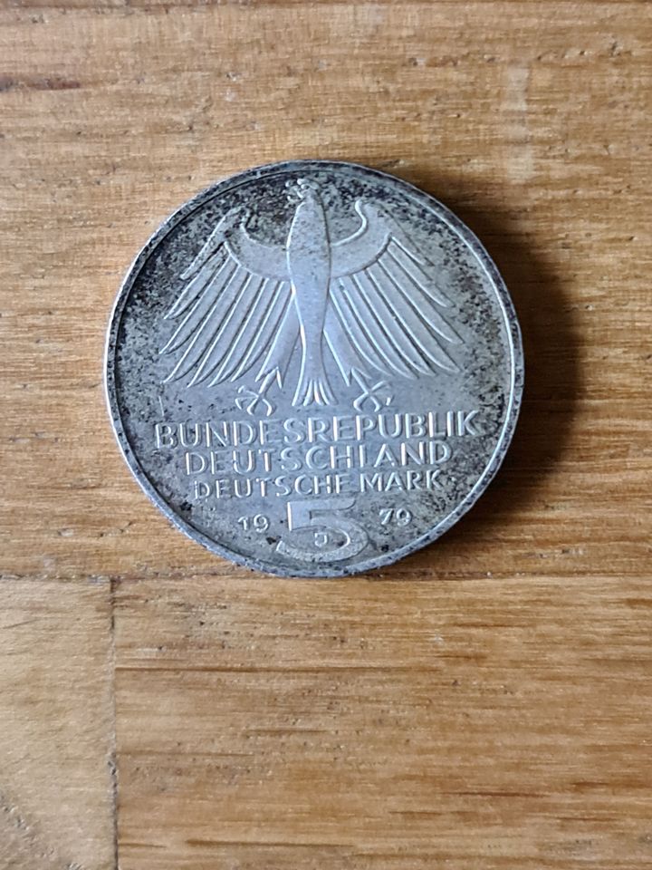 5 Mark DM Silbermünze 1979 - 150 Jahre Archäologisches Institut in Hamburg