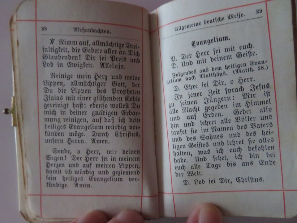 Gebetbuch mit Verschluss, 9,5x6,5cm, Auflage 1932, Goldschnitt in Freilassing