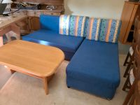 Sofa, 2 teilig, blau, mit 2 Kissen L- Form Niedersachsen - Walkenried Vorschau