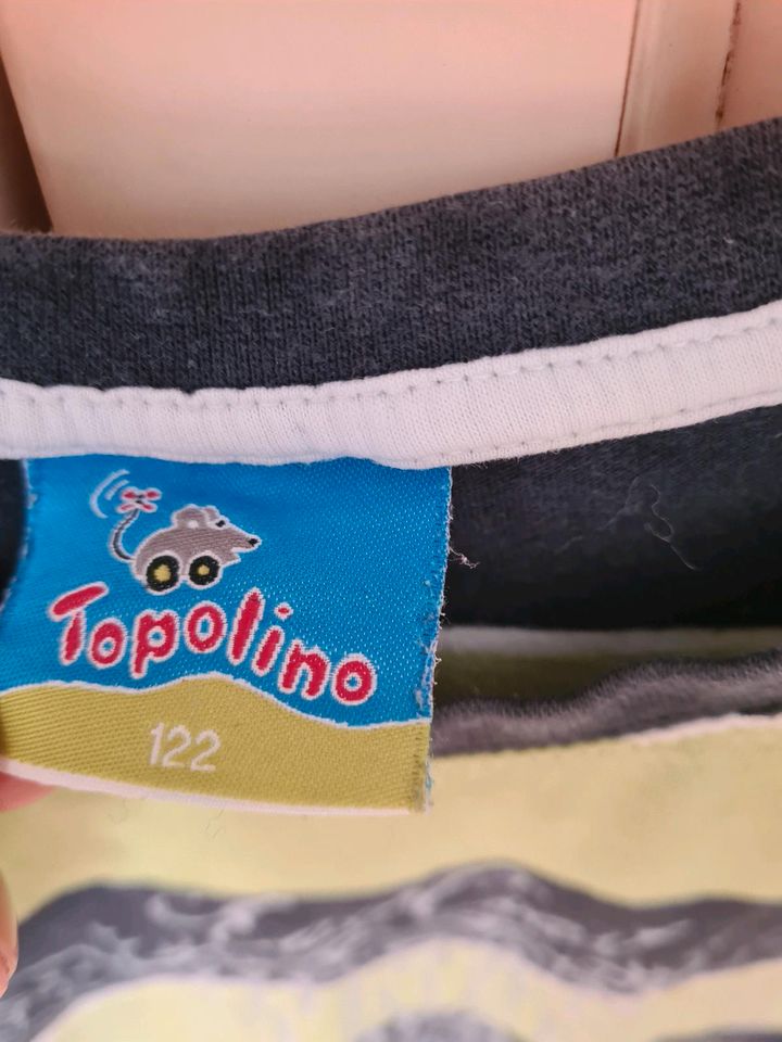 Topolino Kinder Shirt Gr. 122 in grün/schwarz gestreift in Wolfenbüttel