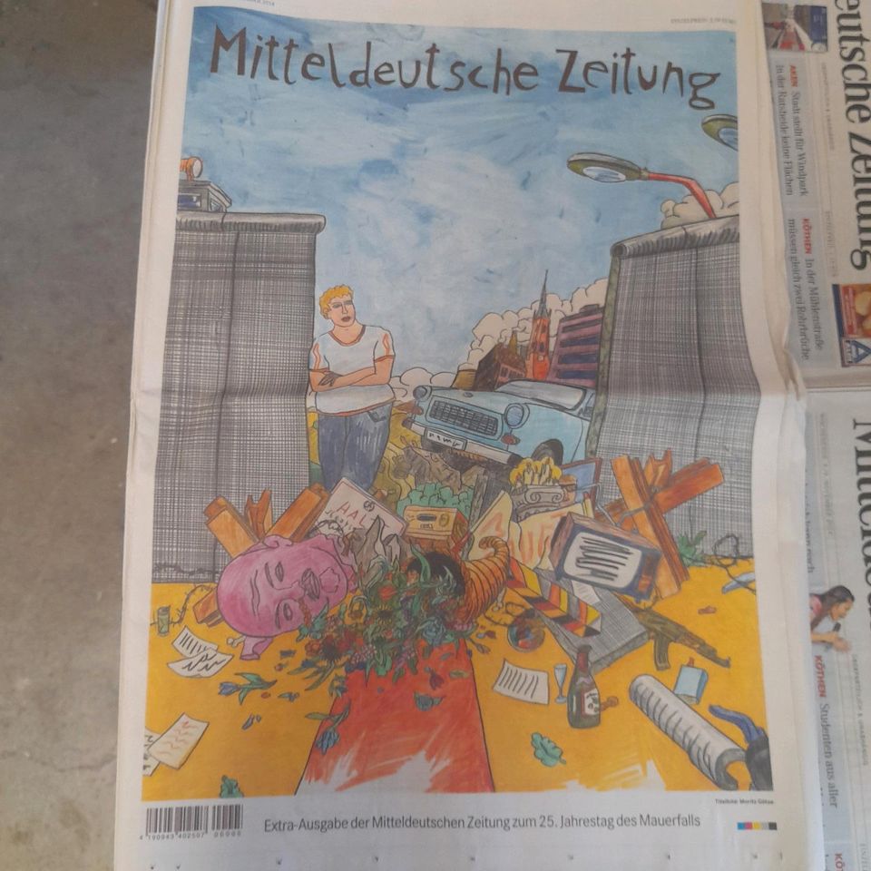 Zeitungen v.2014 Mitteldeutsche in Aken