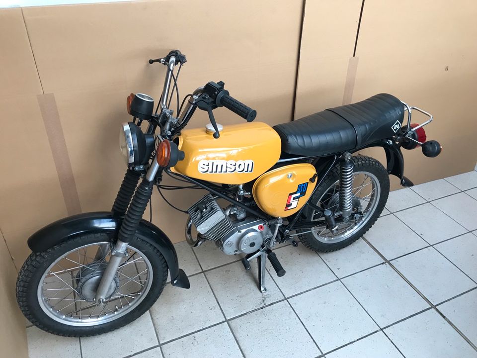 Simson S51 Enduro S51E 4 Gang Gelb 60km/h Papiere Versand M500 * in Calbe (Saale)