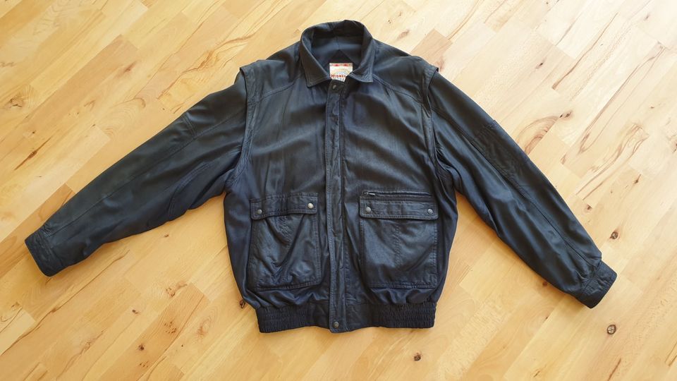 Lederjacke Bomberjacke Mc Gregor Vintage 80/90er dunkel blau XL in Itzstedt