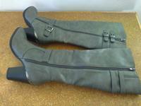Damenstiefel grau Gr. 38 - gefüttert - Lederimitat - wie neu Bayern - Roßhaupten Vorschau